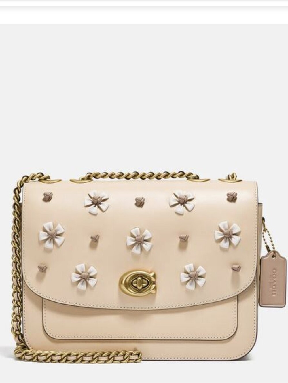 NWT★Coach Madison shoulder bag with tea rose knot